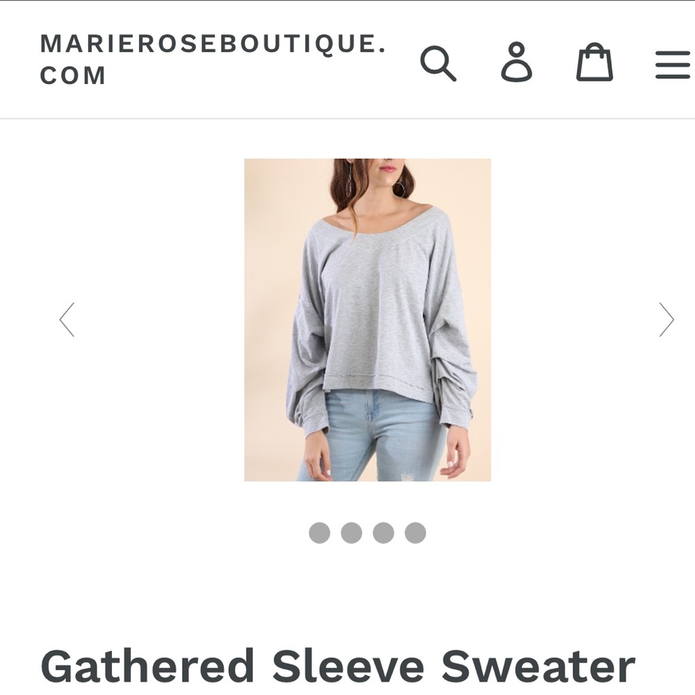 Gathered Sleeve Sweater